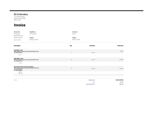 Redwoods Restock July 2026 - Invoice #440127